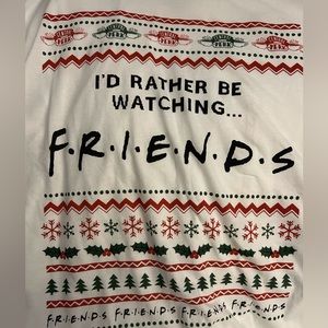 Ugly sweater look Friends Christmas tshirt Sz small